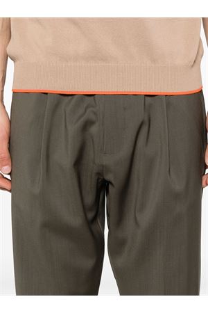 Green virgin-wool tapered-leg trousers LOW BRAND | L1PSS256851M101
